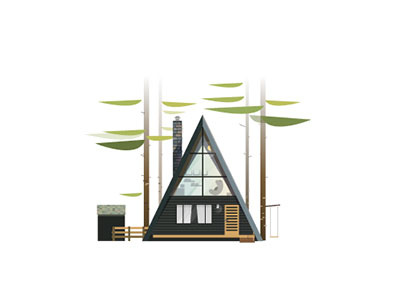 Wip Cabins Diaries - Cabins01 adventure cabanes cabins camping illustration moutains nature outdoor vector wilderness