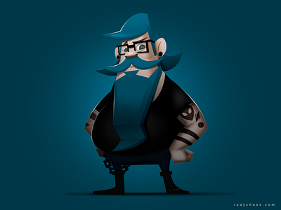 New is cool beard cartoon character design