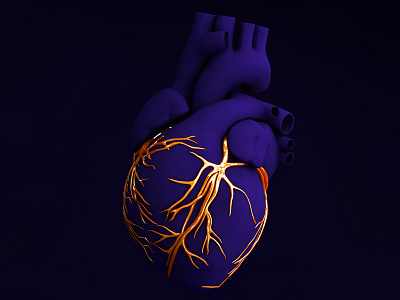 Pure Golden Heart 3d cinema4d golden heart photoshop purple vein