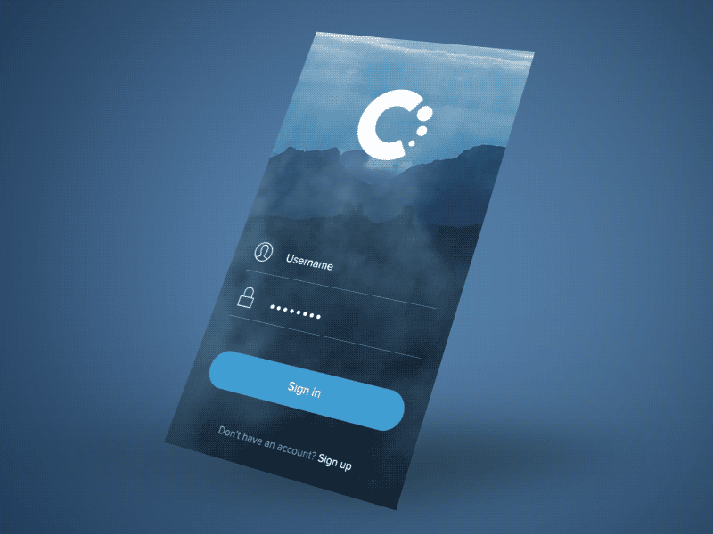 Mobile login concept blue concept credentials landing login mobile password sign in sky user username