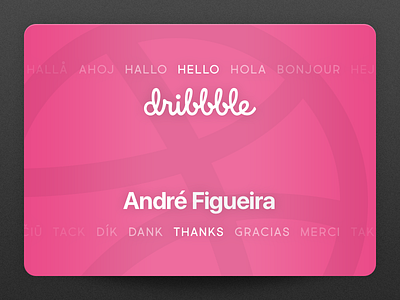 Hello, Dribbble card debut hello pink