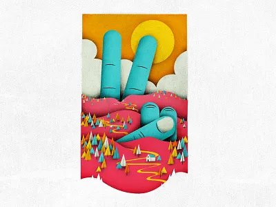 Finding Peace Dribble art colour design forests graphic graphic art illustration nature peace