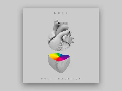 DULL - DULL IMMERSION // MUSIC ALBUM COVER album colors cover grey heart music rainbow