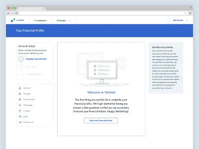 Wevest Screen design illustration investing money on boarding team work ui ux