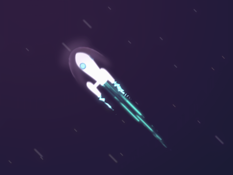 Space Ship 2d 3d after effects animation cinema4d flat gif loop rocket space stars