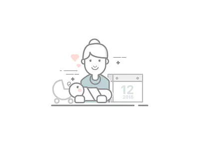 Maternity Illustration baby health icon illustration maternity medical minimal newborn pregnant simple web