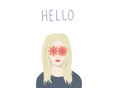 Hello! face flowers hello illustration vector