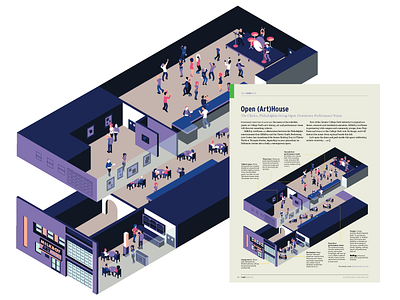 Open Arthouse illustration isometric vector