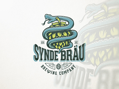 Synde Bräu - Sin Brew animal beer brew brewing bräu hops illustration logo plant sin snake synde