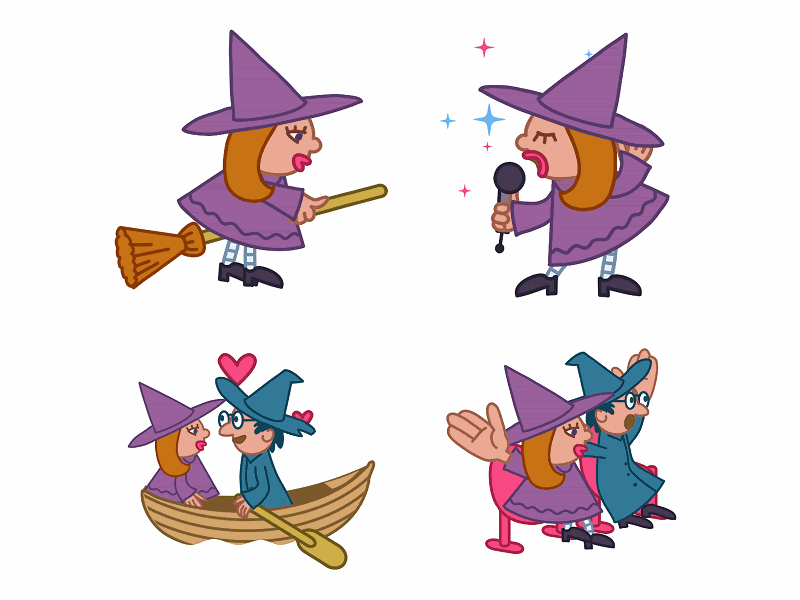 She's a witch! animation boat broom game gif karaoke sport stickers witch wizard