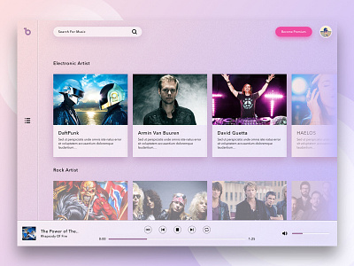 B Play app music play ui ux web