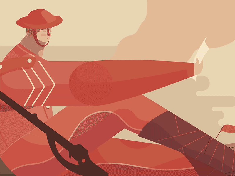 SVG Interactive Parallax Animation | Canada 150 animation boots canada character flat interactive motion parallax svg vector war ww1