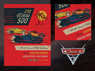 Cars 3 Poster cars 3 disney film illustration movie photoshop pixar poster red wacom