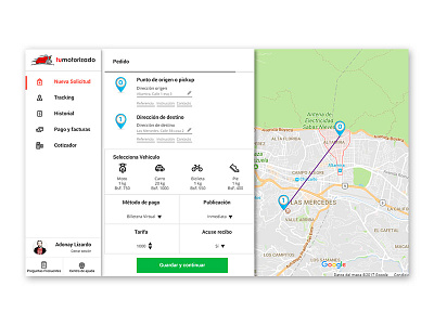 Web App for Tumotorizado app dashboard delivery flat design redesign ui ux web app web design