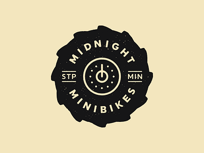 Midnight Minibikes badge brand club logo mini bike minnesota st.paul tire type wheel