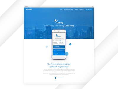 GasTag // Website Design app apple blue city gastag hero minimal shadow ui ux web website