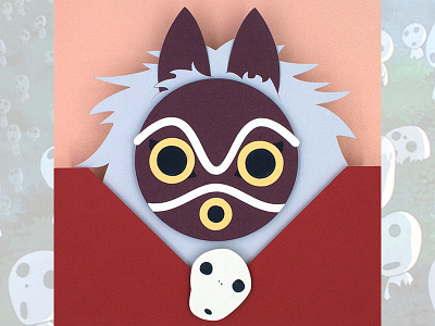 Princess Monoke paper art princess monoke studio ghibli