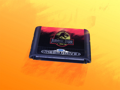 Jurassic Park game illustration jurassic park orange sega