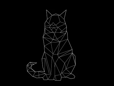 Animals Polygon Line Art 2 animals cat illustration line art polygon