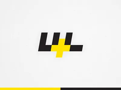 U+L Logo black fast graphic design logo logo design minimalist slanted yellow