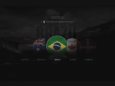 Country List art direction design experience experiments flags interactive interface sports