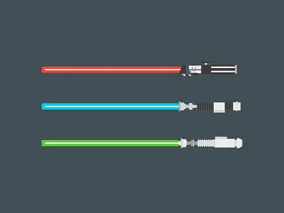 Darth Vader, Obi Wan Kenobi & Luke Skywalker darth vader design flat illustration lightsaber lightsabers luke skywalker obi wan kenobi star wars starwars
