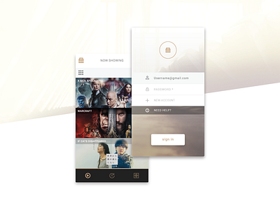 Cinema App Mock Up app cinema clean design experience interface minimal movie ui user ux