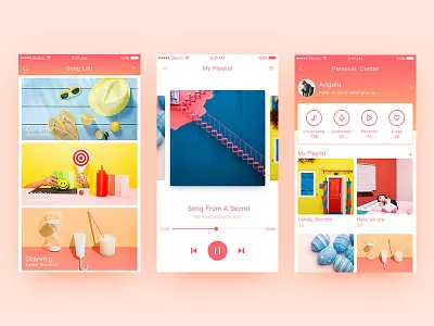 Music Play app designer interface music player ued ui