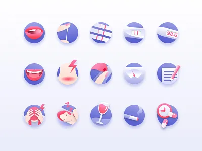 Log icons design for Glow app