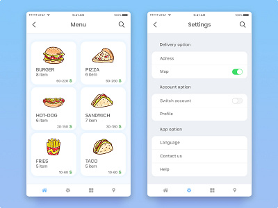 Restaurant Food Order App burger food app ios location map online order order food restaurant app search zoom