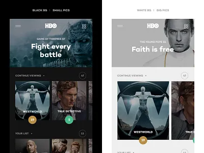 Settings app configuration game of thrones hbo interaction layout settings tv show