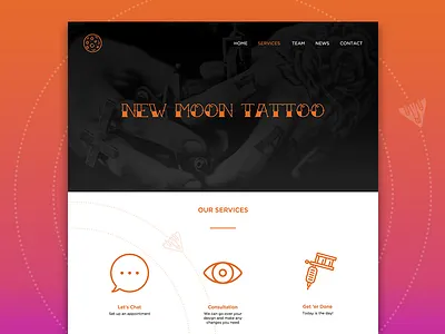 New Moon branding tattoo ux web design