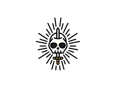 Sword x Skull badge design dribbble flatdesign icon line logo sketch skull sword vintage