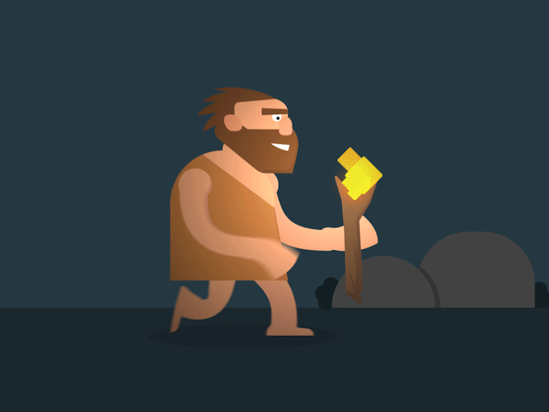 Caveman Walk Cycle caveman fire illustration motion motion graphics walk cycle