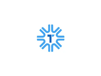 Logo for refrigirator company branding cold frost identity logo refrigirator snowflake symbol t