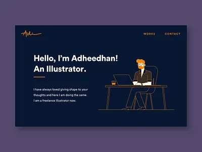 Designer Profile illustration layout minimal portfolio simple typography webdesign website design