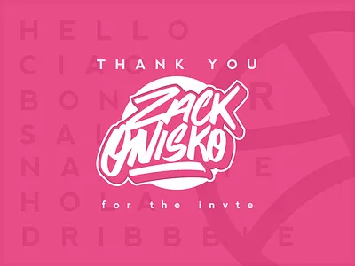 Hello Dribbble debut hello invite lettering logo text type