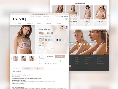 Boudoir design light pink simple web