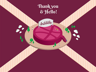 Hey Dribbble! debut dribbble first hello isometric shot thanks