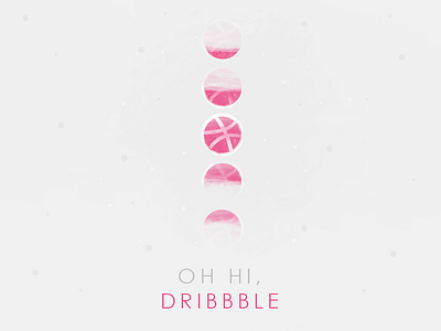 Oh hi, Dribbble! debut dribbble dribbble logo invite moon pink sky stars