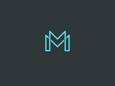 MMonogram blue electric letter m monogram