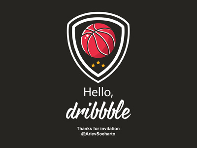 Hello, Dribbble basket dribbble emblem insigna logo shoot sport