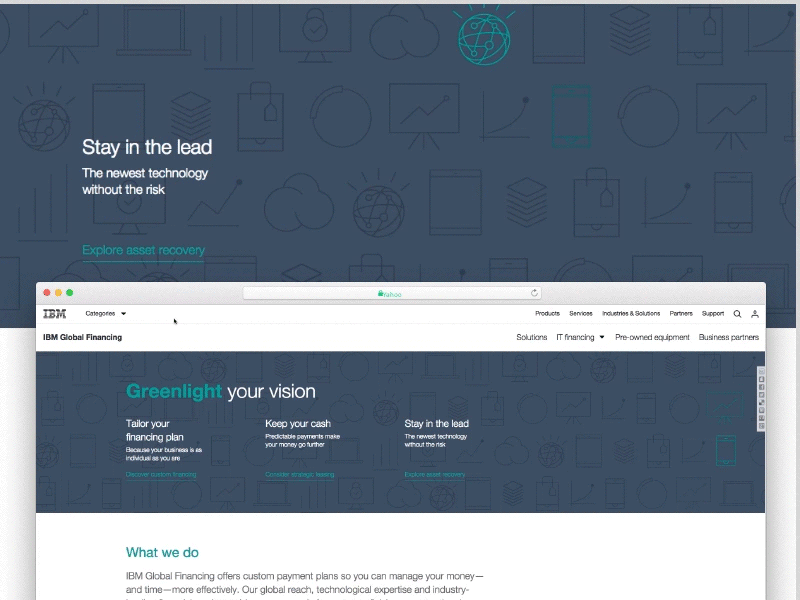 IBM Global Financing: systems and modules - leadspace animation css ibm icons landing page modules svg system ui ux web website