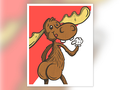Moons over my Canada butt canada cheeky cute design funny illustration moose red