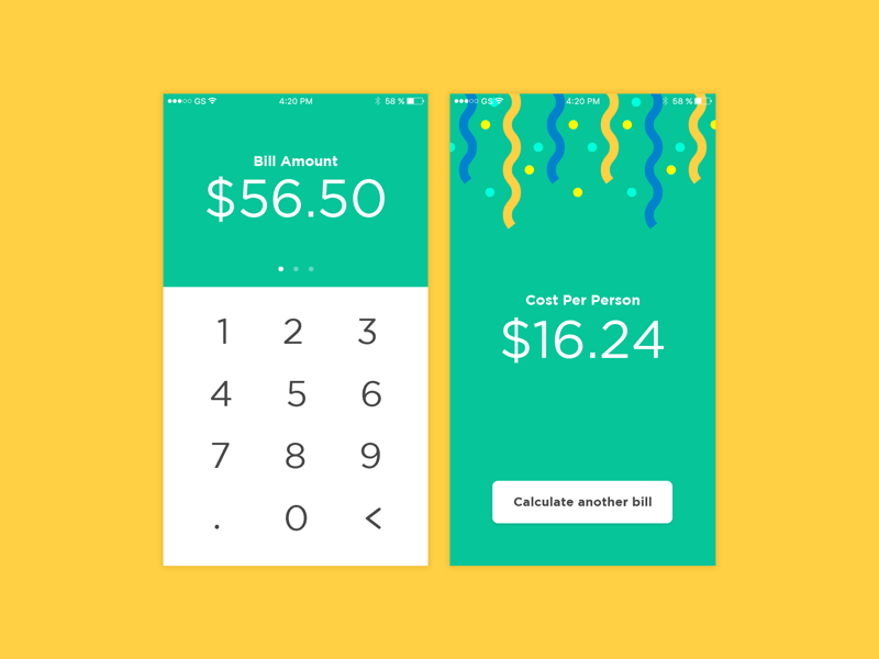 Calculator (Daily UI Challenge #4) calculator daily ui daily ui challenge flat gif mobile tip calculator ui user interface