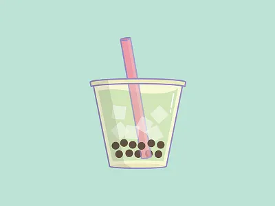 Boba boba bubble tea cup drink green tea iced milk tea pearl tapioca