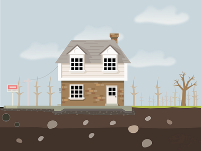 Life of a House - Year 1 - Winter home house illustration winter