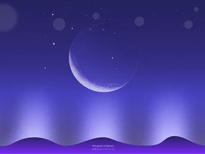 Eid Al Fiter | Free Wallpaper blue eid free freebie moon night sky star wallpaper