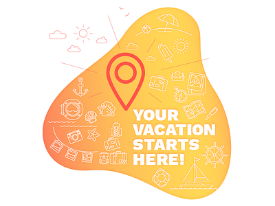 Vacation on the Beach adobe illustrator beach icons illustration vacation vector