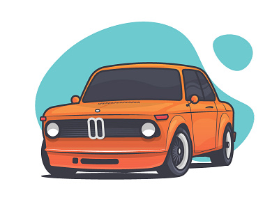 BMW auto bmw car fast flat illustration small sport stroke vector